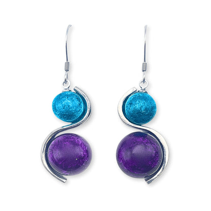 Peacock Bubble Shiny Fish Hook Earrings