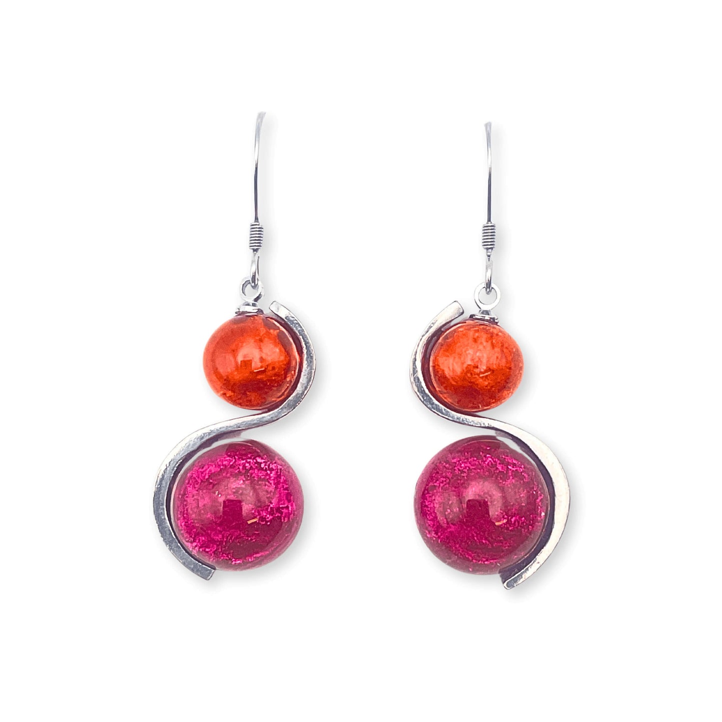 Sherbet Bubble Shiny Fish Hook Earrings