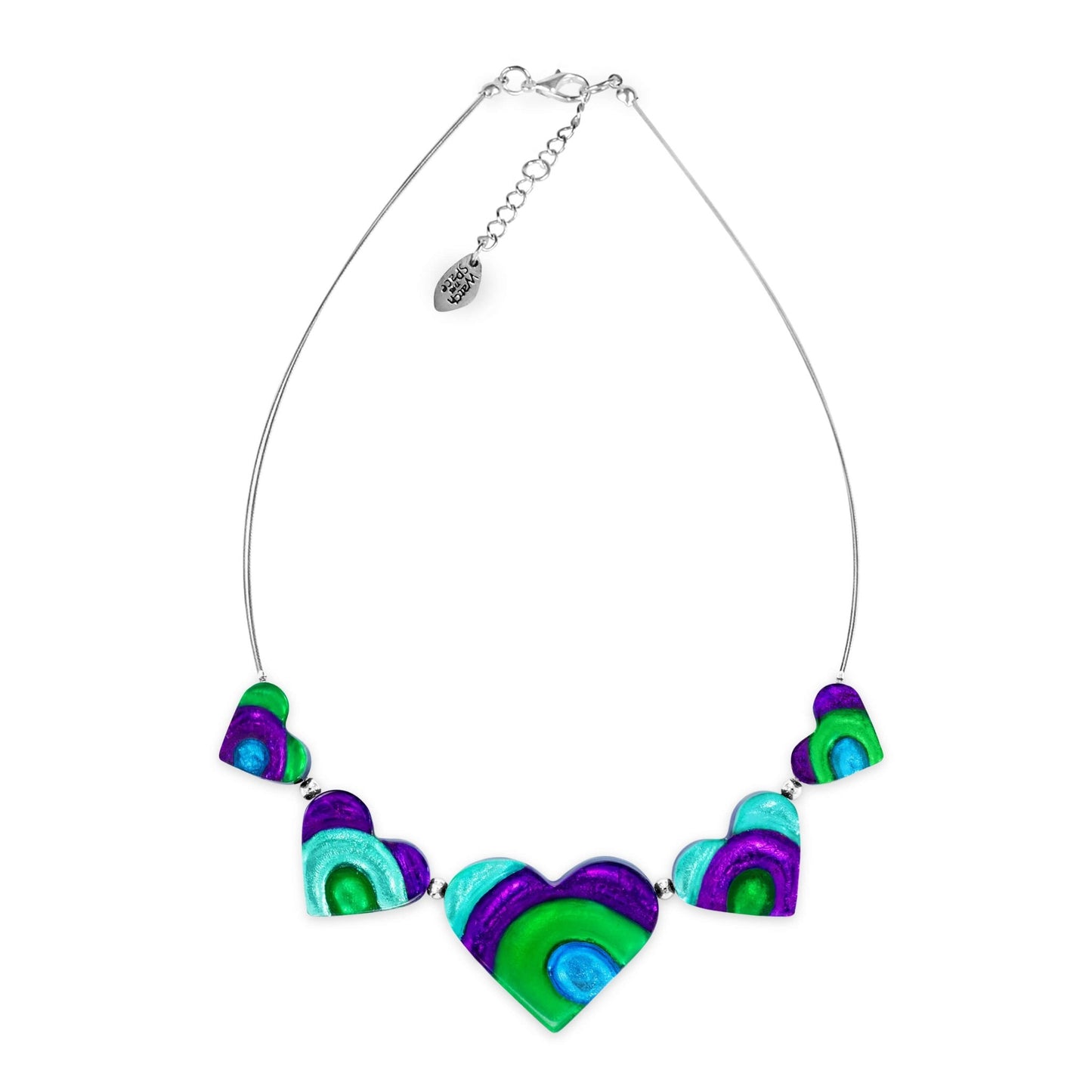 Aurora Heart Swirl Shiny Necklace | The Jewellery Stop