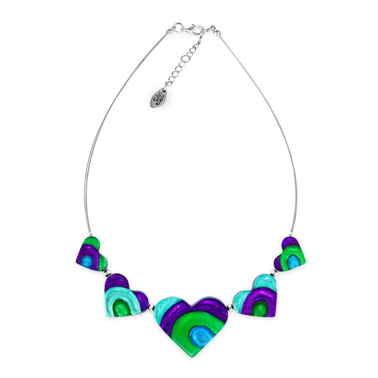 Aurora Heart Swirl Shiny Necklace | The Jewellery Stop