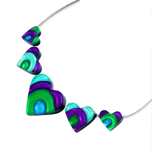 Aurora Heart Swirl Shiny Necklace | The Jewellery Stop