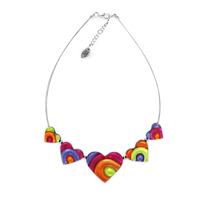 Sherbet Heart Swirl Shiny Necklace | The Jewellery Stop