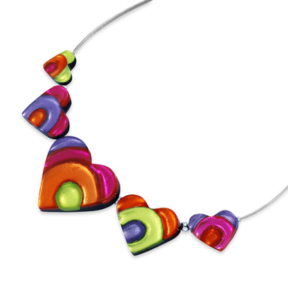 Sherbet Heart Swirl Shiny Necklace | The Jewellery Stop