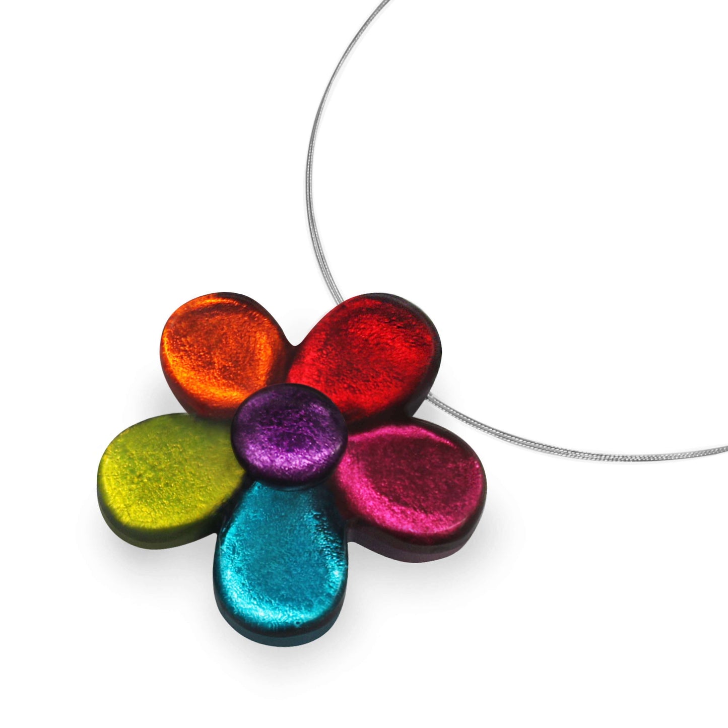 Rainbow Bloom Shiny Pendant | The Jewellery Stop