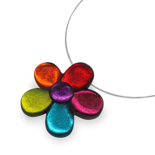 Rainbow Bloom Shiny Pendant | The Jewellery Stop