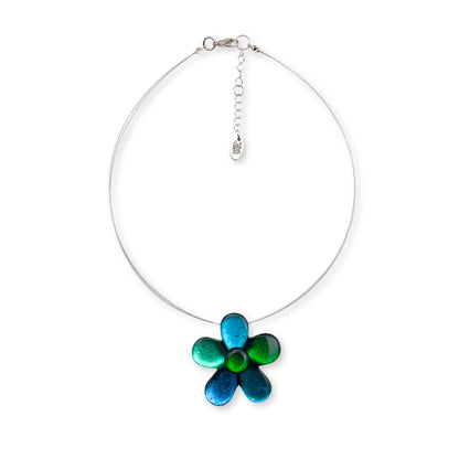 Verdigris Bloom Shiny Pendant