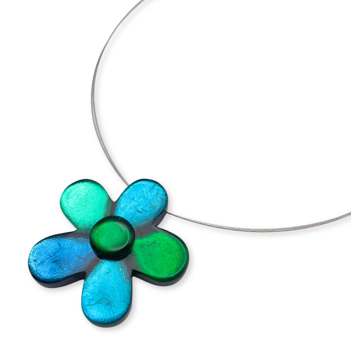 Verdigris Bloom Shiny Pendant
