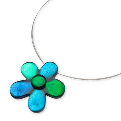 Verdigris Bloom Shiny Pendant