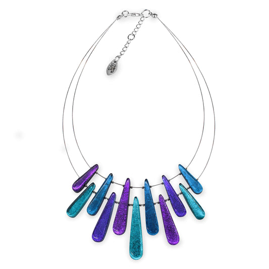 Peacock Teardrop Shiny Necklace