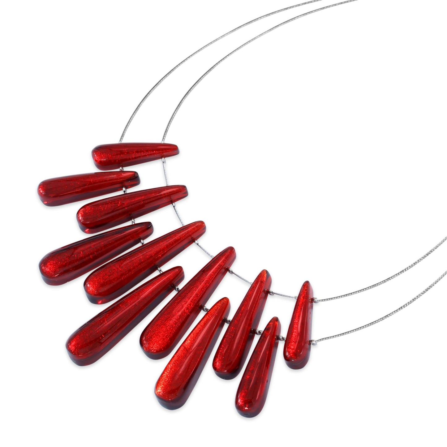 Red Teardrop Shiny Necklace | The Jewellery Stop