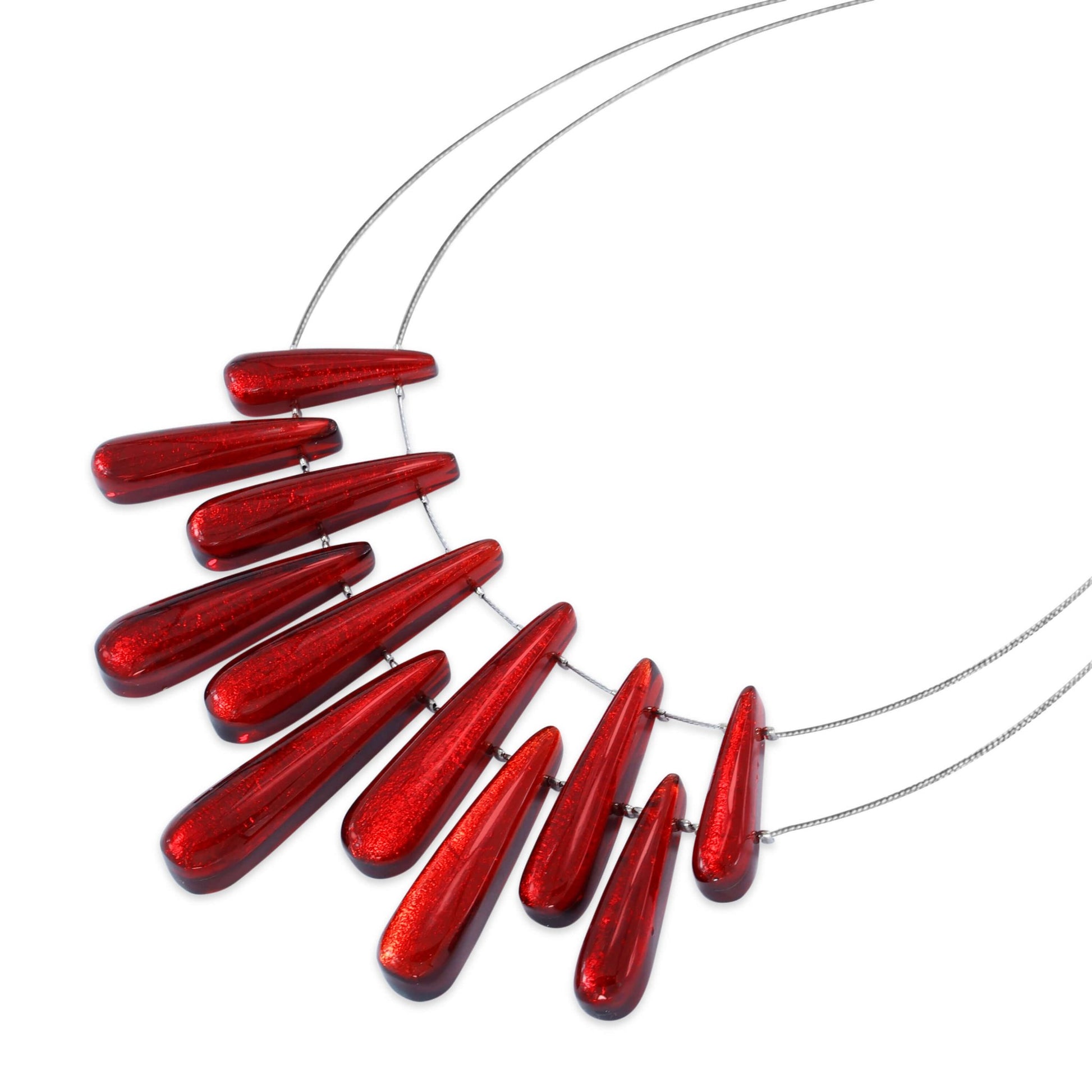 Red Teardrop Shiny Necklace | The Jewellery Stop