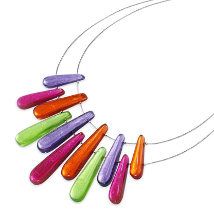 Sherbet Teardrop Shiny Necklace | The Jewellery Stop