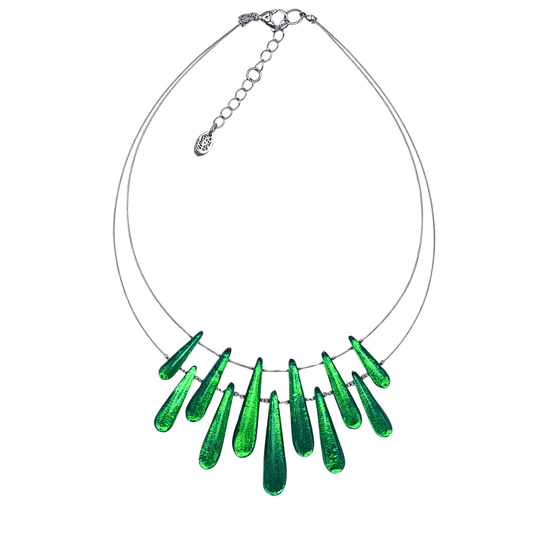 Emerald Teardrop Shiny Necklace | The Jewellery Stop