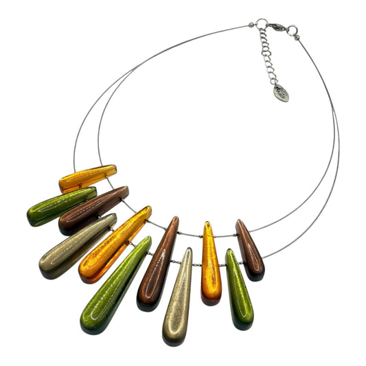 Pistachio Teardrop Shiny Necklace | The Jewellery Stop