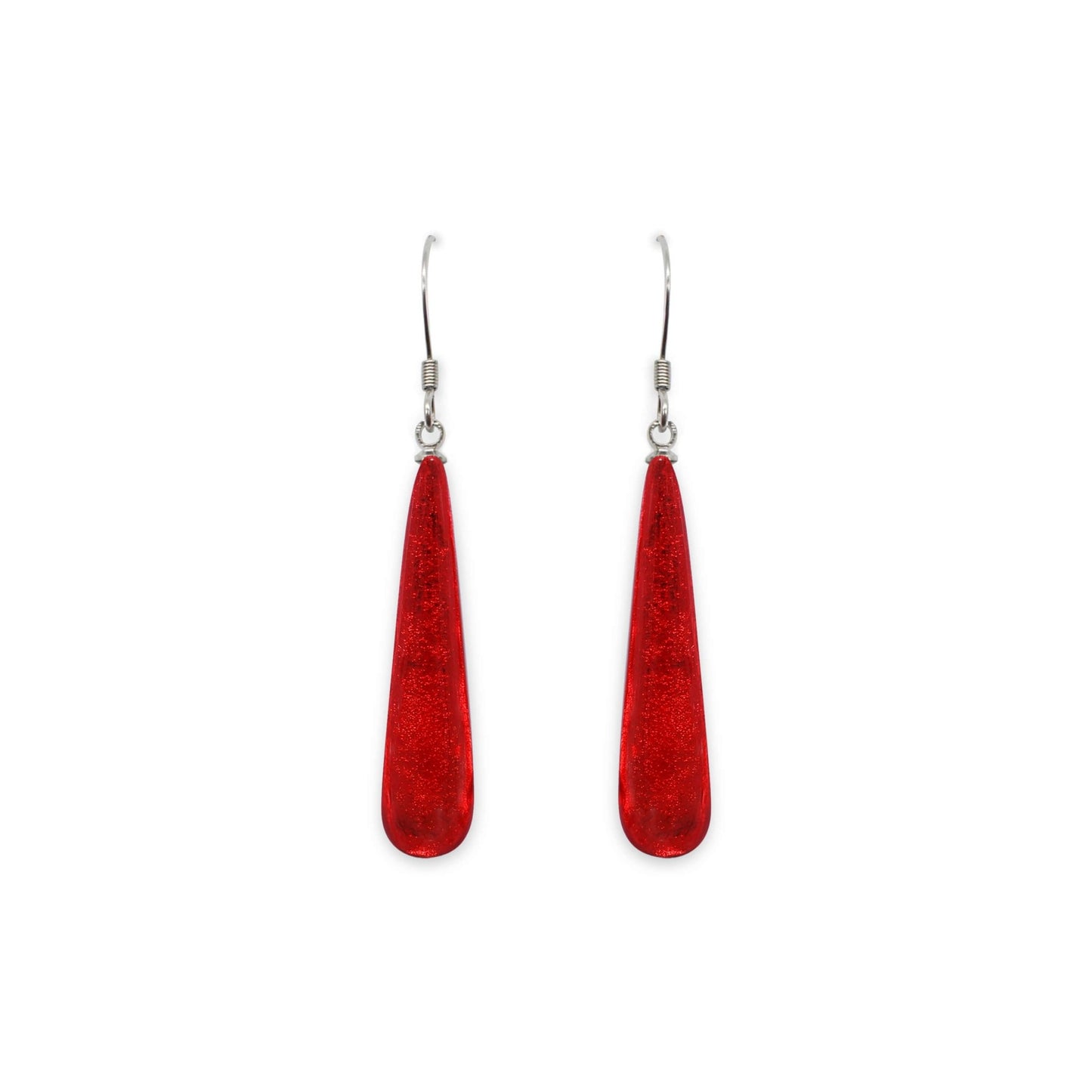 Chilli Teardrop Shiny Fish Hook Earrings | The Jewellery Stop