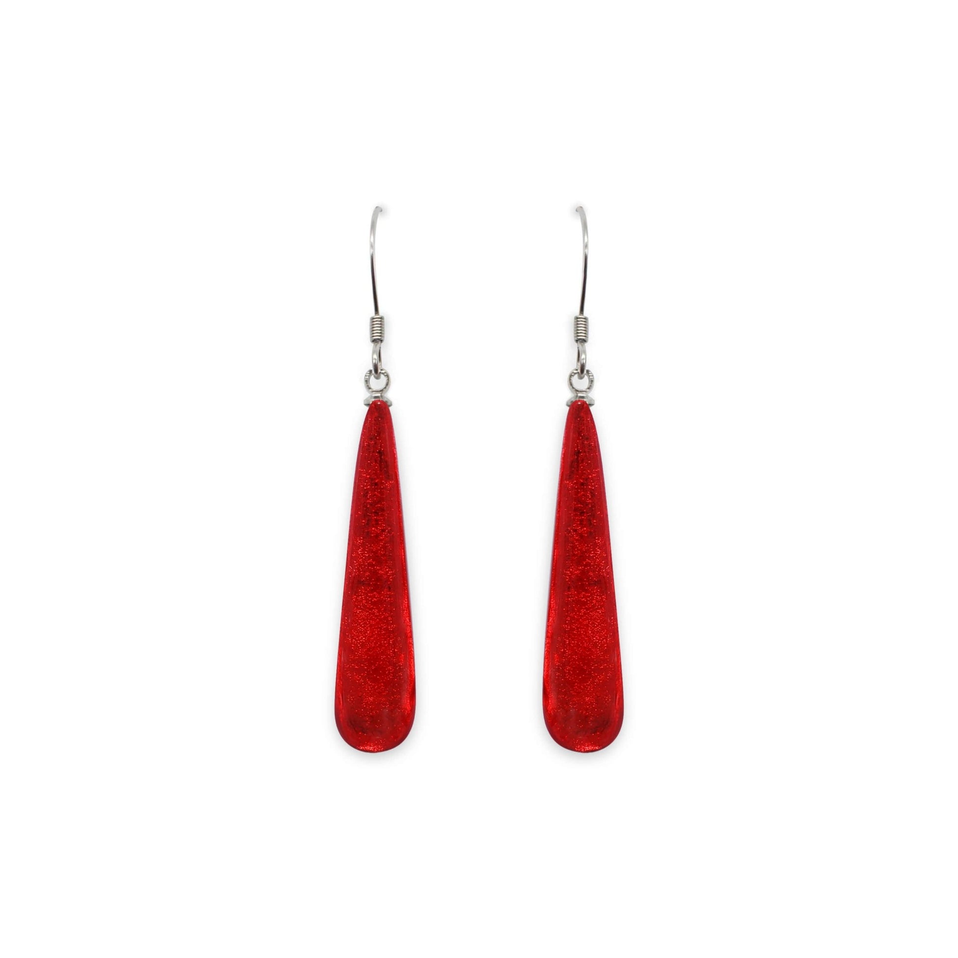 Chilli Teardrop Shiny Fish Hook Earrings | The Jewellery Stop