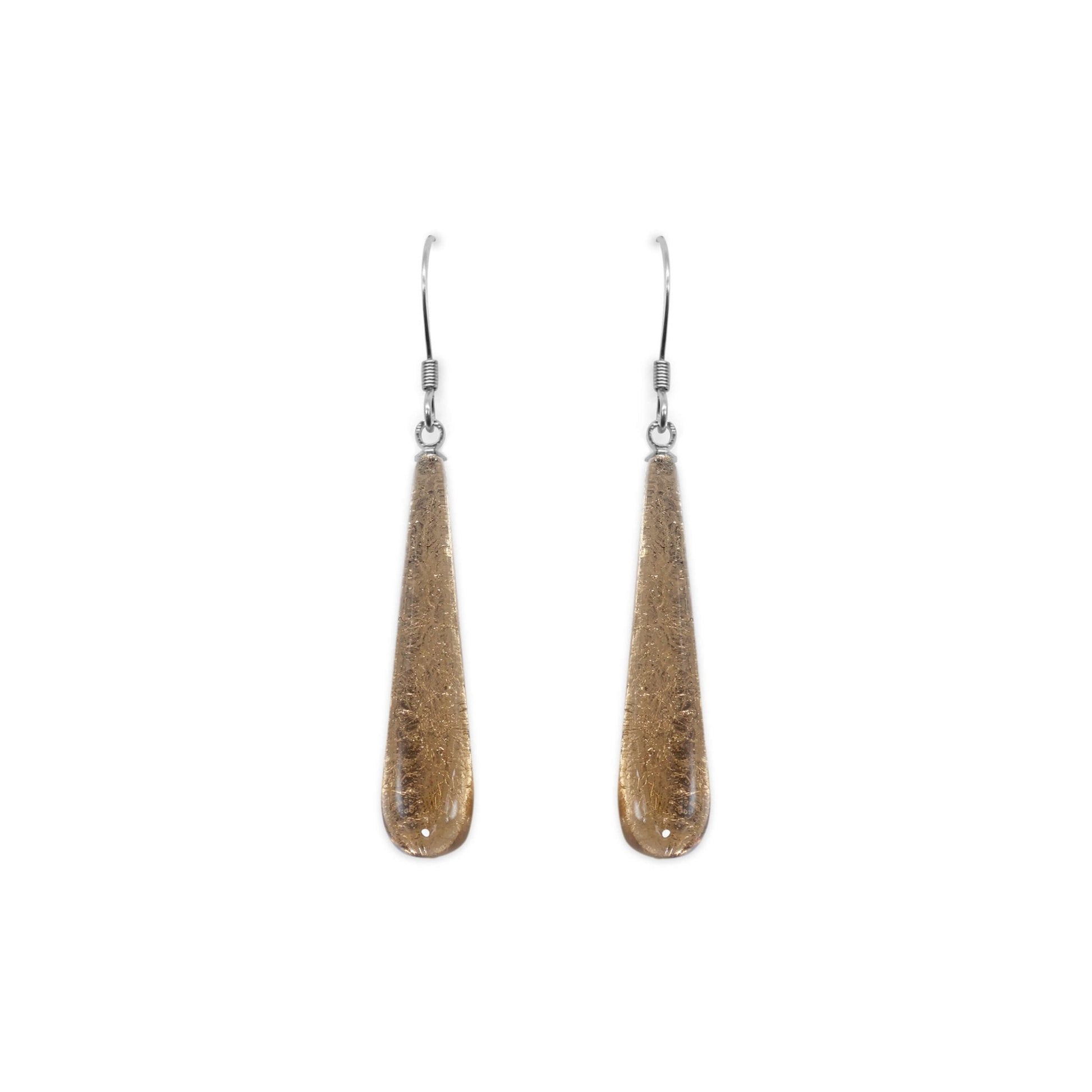 Gold Teardrop Shiny Fish Hook Earrings | The Jewellery Stop
