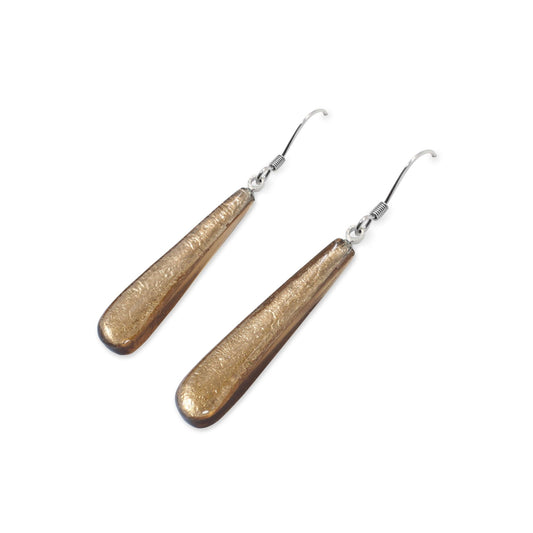 Gold Teardrop Shiny Fish Hook Earrings | The Jewellery Stop
