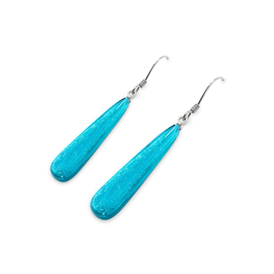Neptune Teardrop Shiny Fish Hook Earrings | The Jewellery Stop