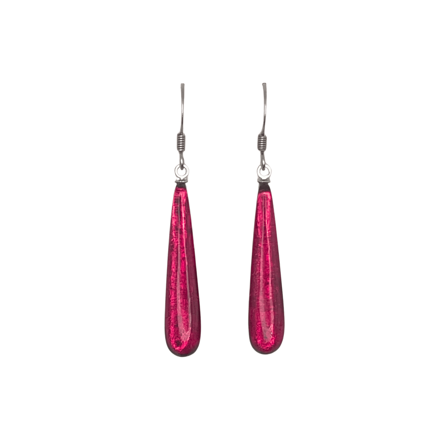 Flamingo Teardrop Shiny Fish Hook Earrings | The Jewellery Stop
