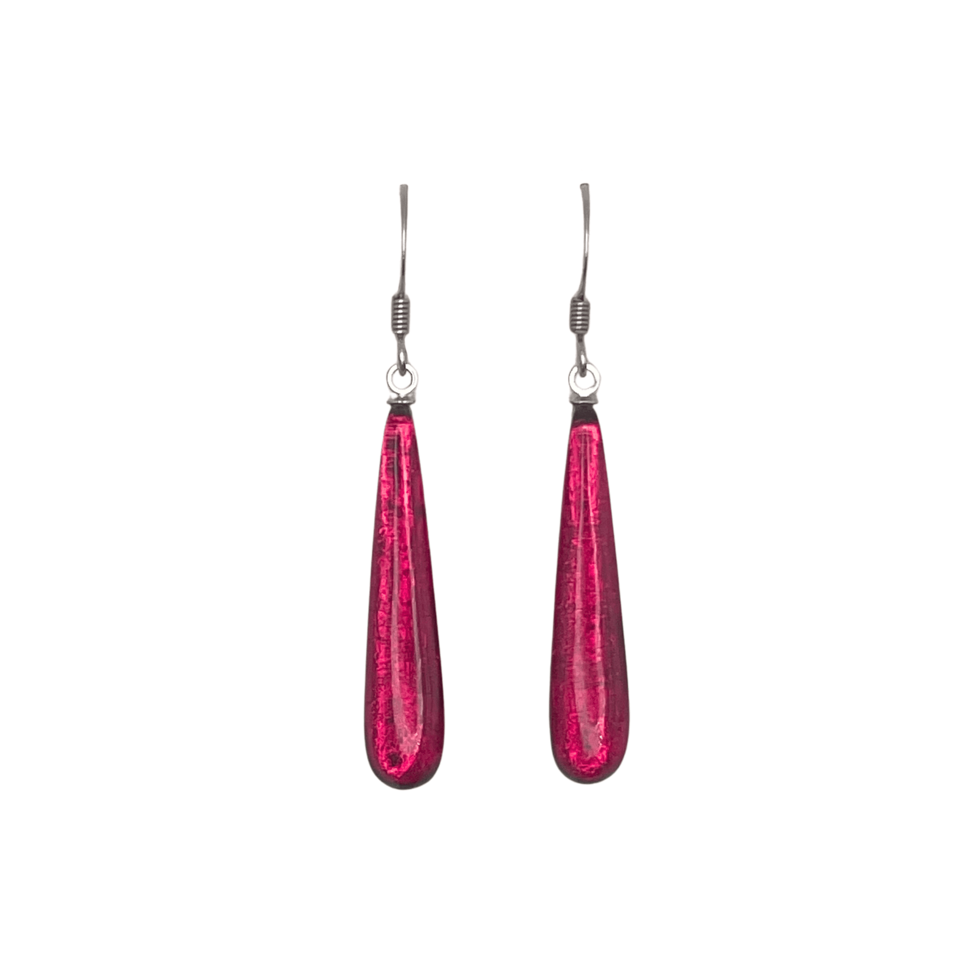 Flamingo Teardrop Shiny Fish Hook Earrings | The Jewellery Stop