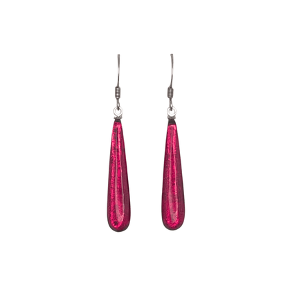 Flamingo Teardrop Shiny Fish Hook Earrings | The Jewellery Stop