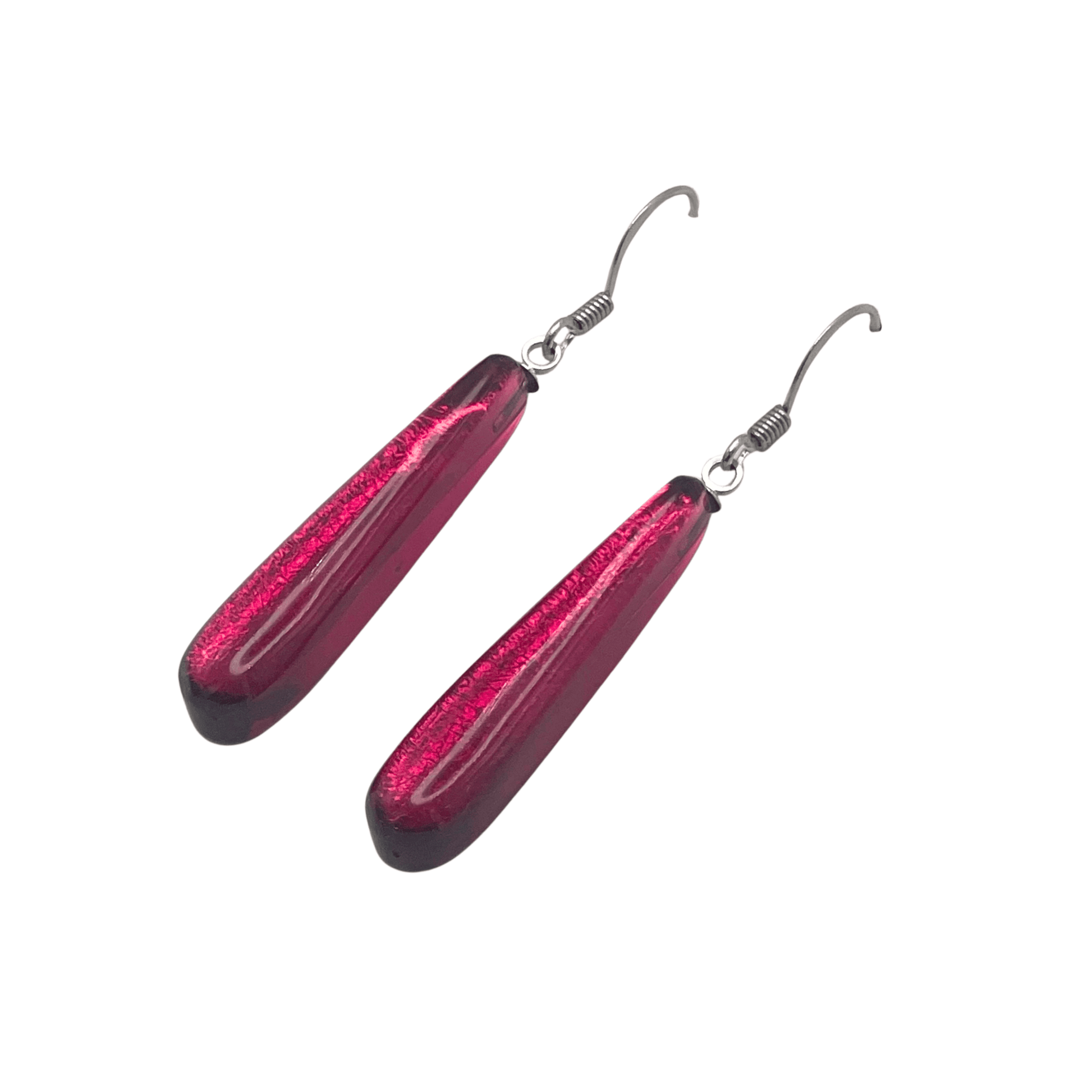 Flamingo Teardrop Shiny Fish Hook Earrings | The Jewellery Stop