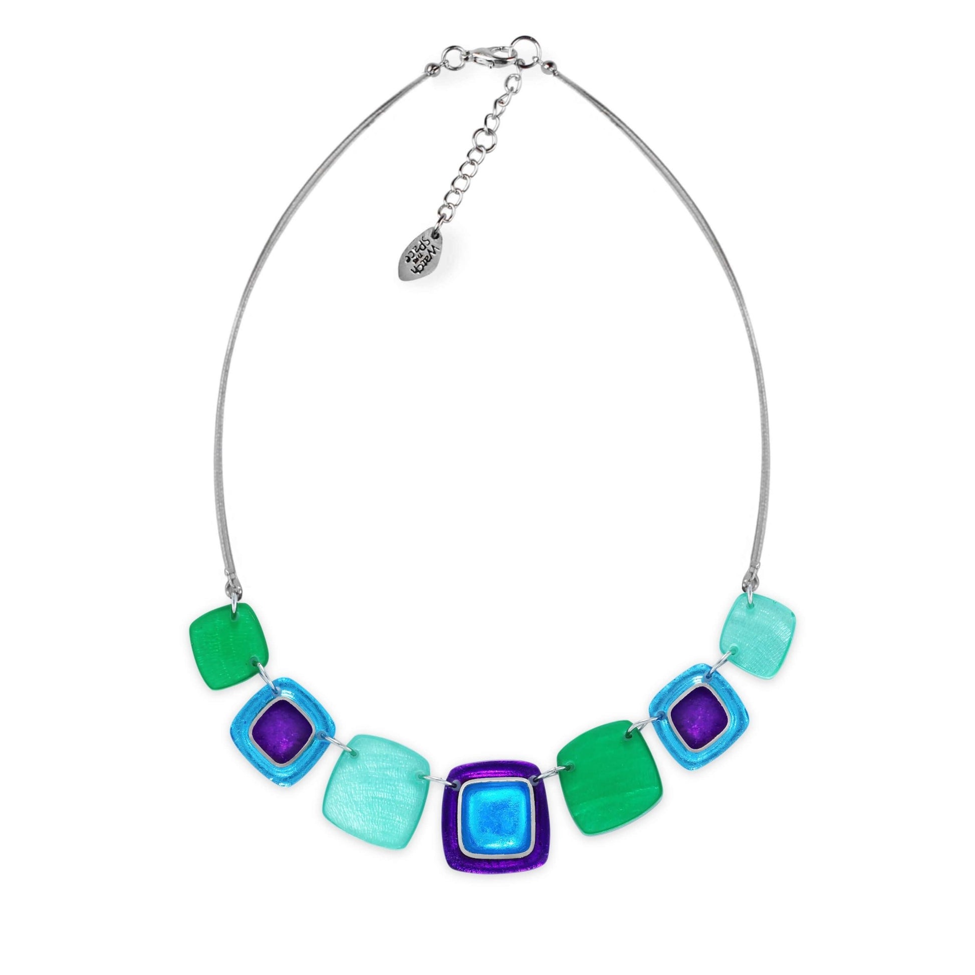 Aurora Abstract Squares Shiny Necklace | The Jewellery Stop