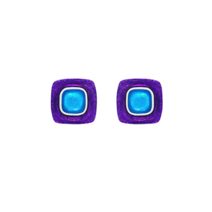 Aurora Abstract Square Shiny Stud Earrings | The Jewellery Stop