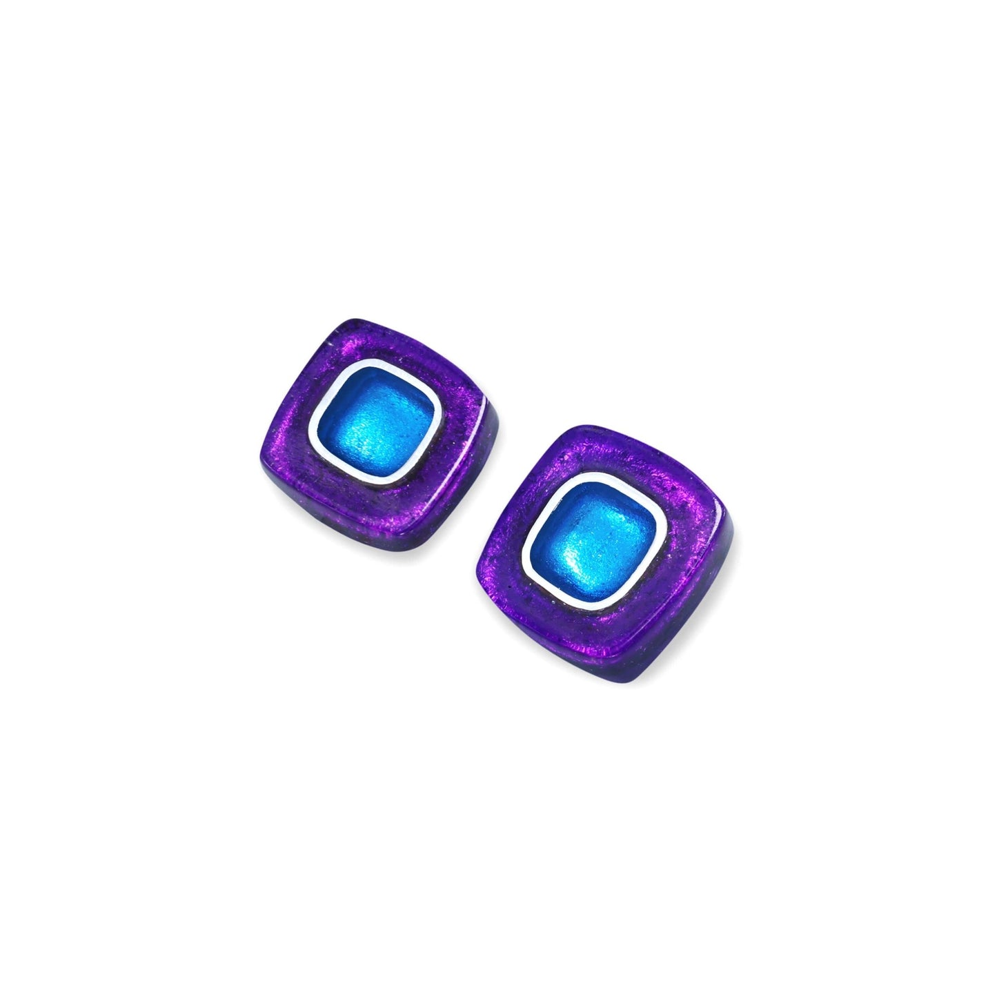 Aurora Abstract Square Shiny Stud Earrings | The Jewellery Stop
