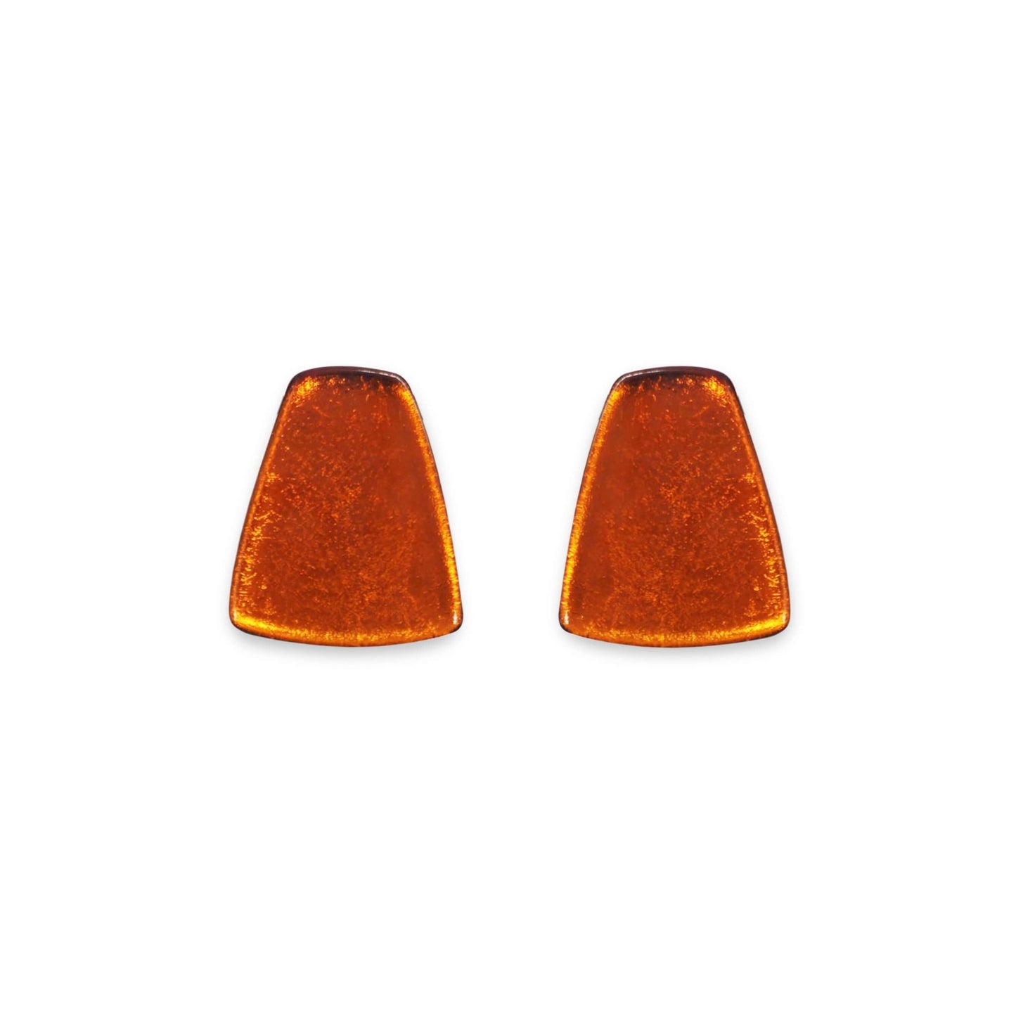 Amber Empress Silverleaf Shiny Stud Earrings | The Jewellery Stop