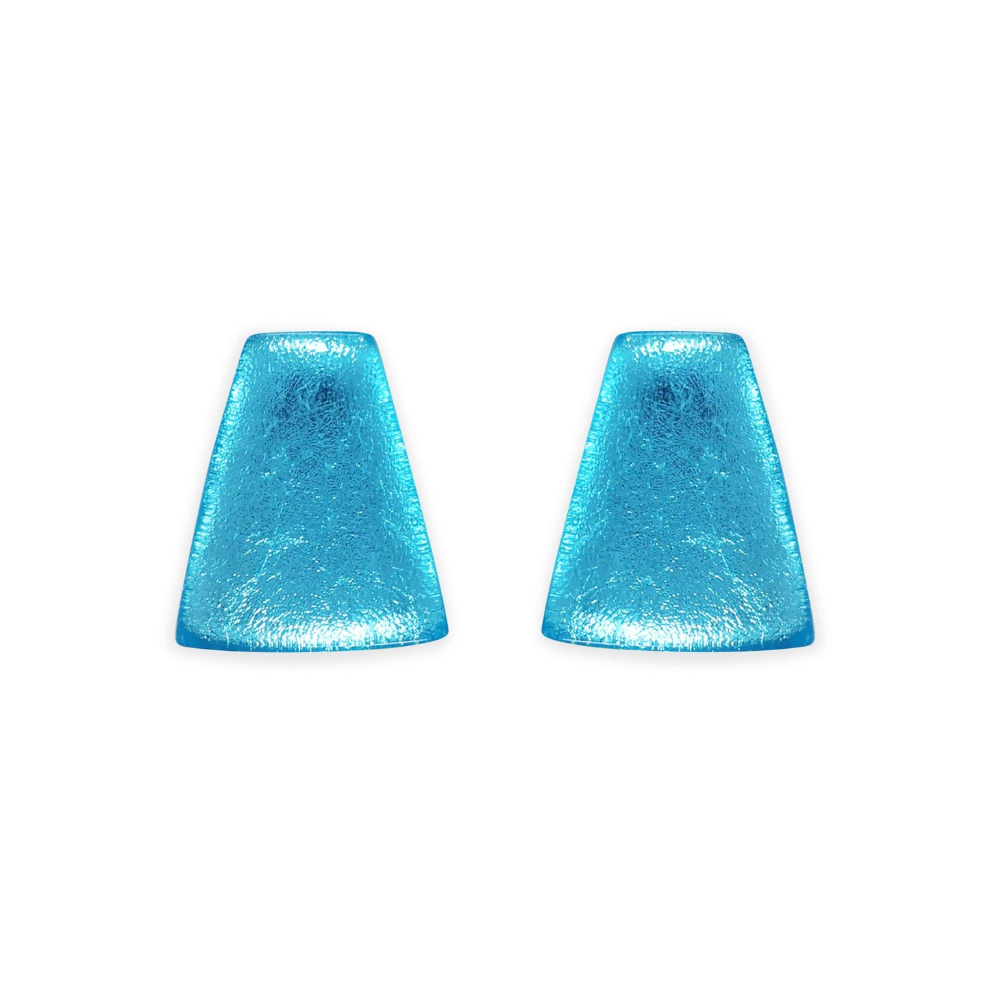 Light Turquoise Empress Silverleaf Shiny Stud Earrings | The Jewellery Stop