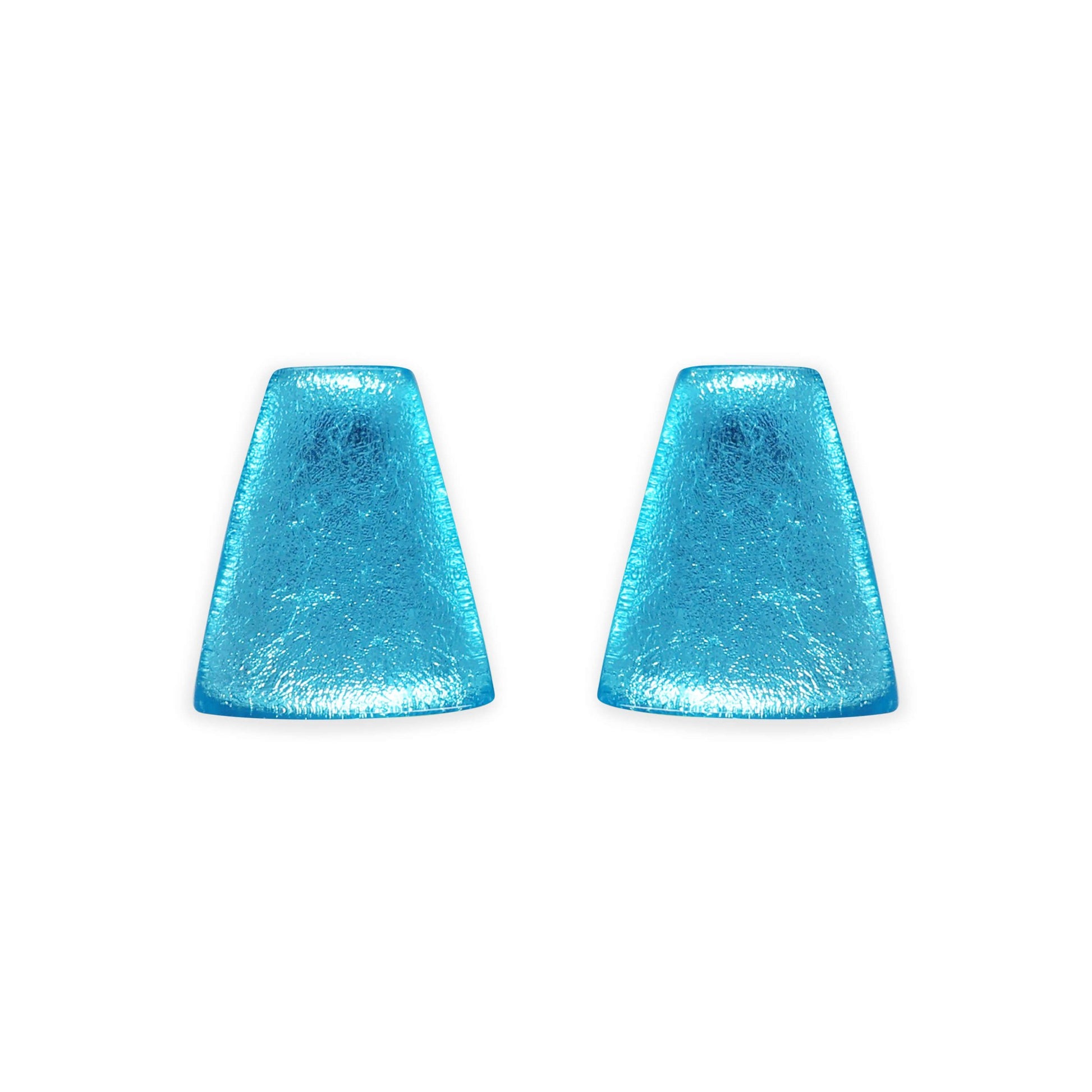 Light Turquoise Empress Silverleaf Shiny Stud Earrings | The Jewellery Stop