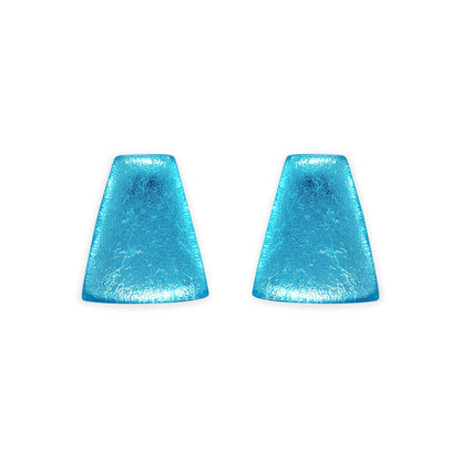 Light Turquoise Empress Silverleaf Shiny Stud Earrings | The Jewellery Stop