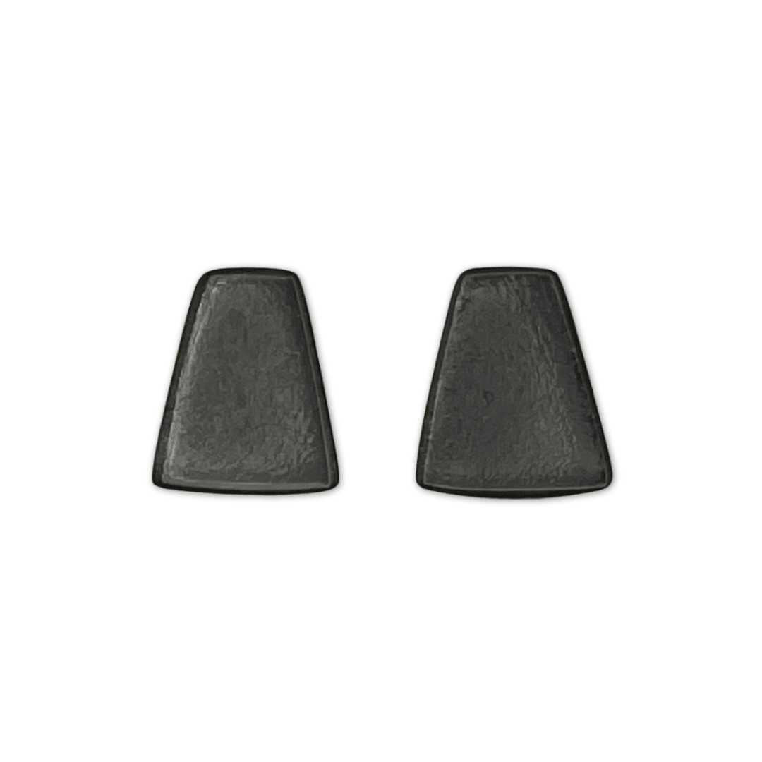 Black Empress Silverleaf Shiny Stud Earrings | The Jewellery Stop