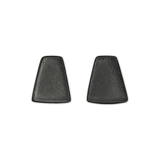 Black Empress Silverleaf Shiny Stud Earrings | The Jewellery Stop