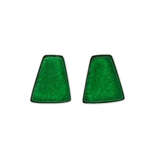 Emerald Empress Silverleaf Shiny Stud Earrings | The Jewellery Stop
