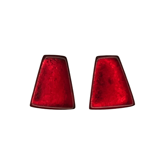 Red Empress Silverleaf Shiny Stud Earrings | The Jewellery Stop