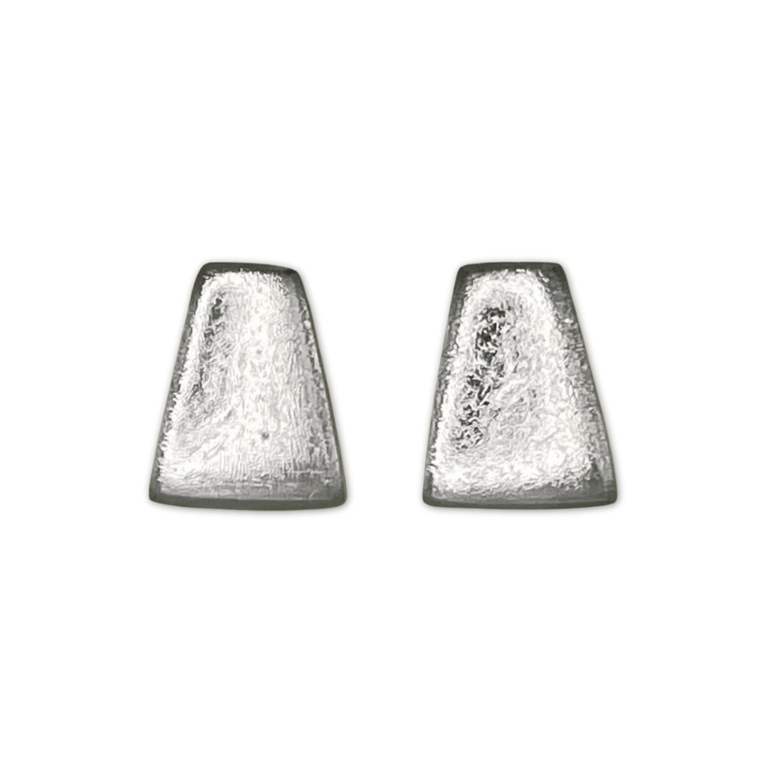 Silver Empress Silverleaf Shiny Stud Earrings | The Jewellery Stop