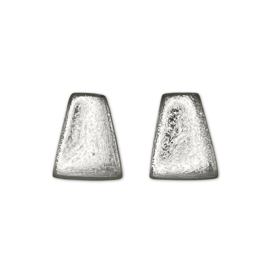 Silver Empress Silverleaf Shiny Stud Earrings | The Jewellery Stop