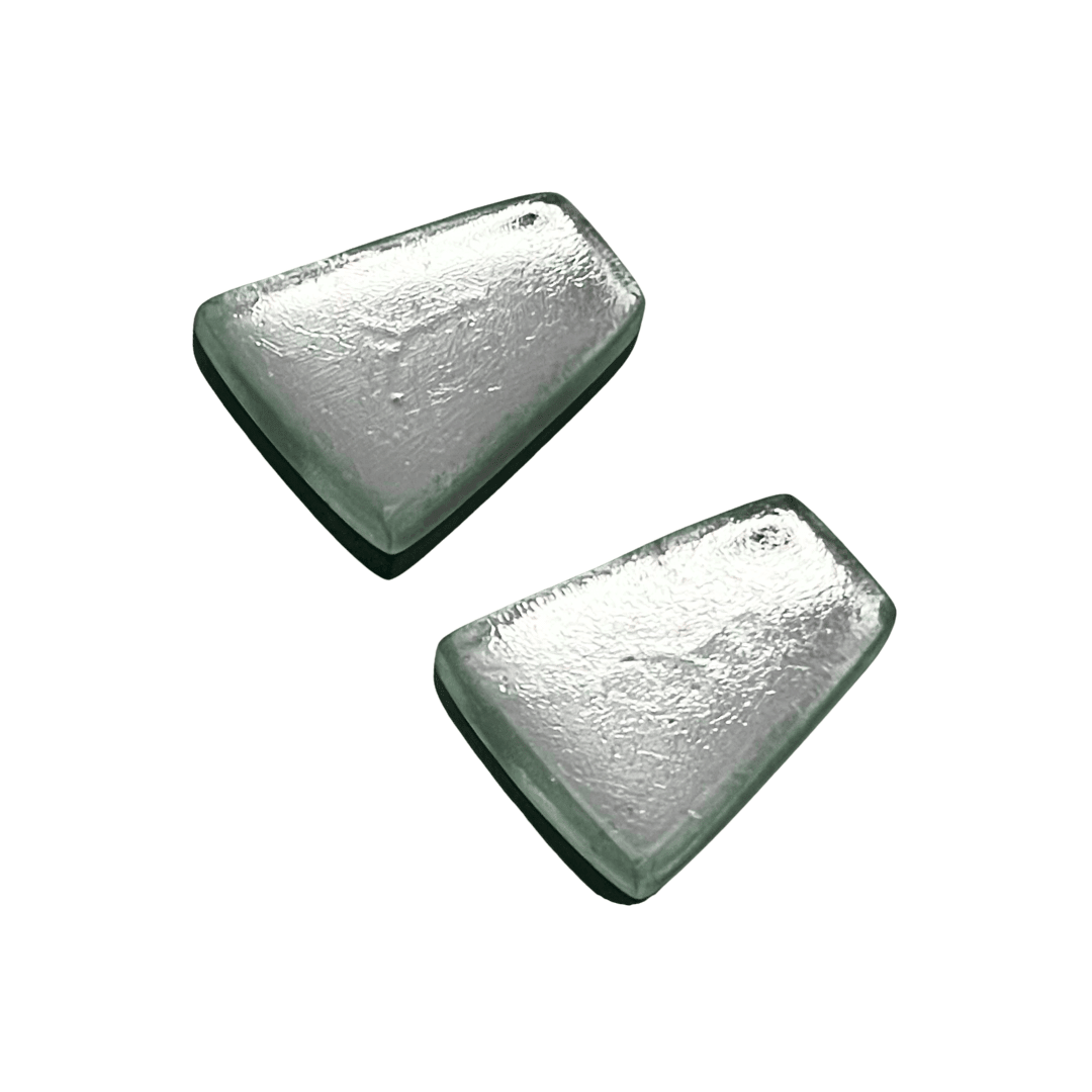 Silver Empress Silverleaf Shiny Stud Earrings | The Jewellery Stop