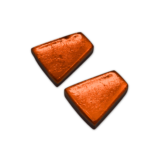Terracotta Empress Silverleaf Shiny Stud Earrings | The Jewellery Stop