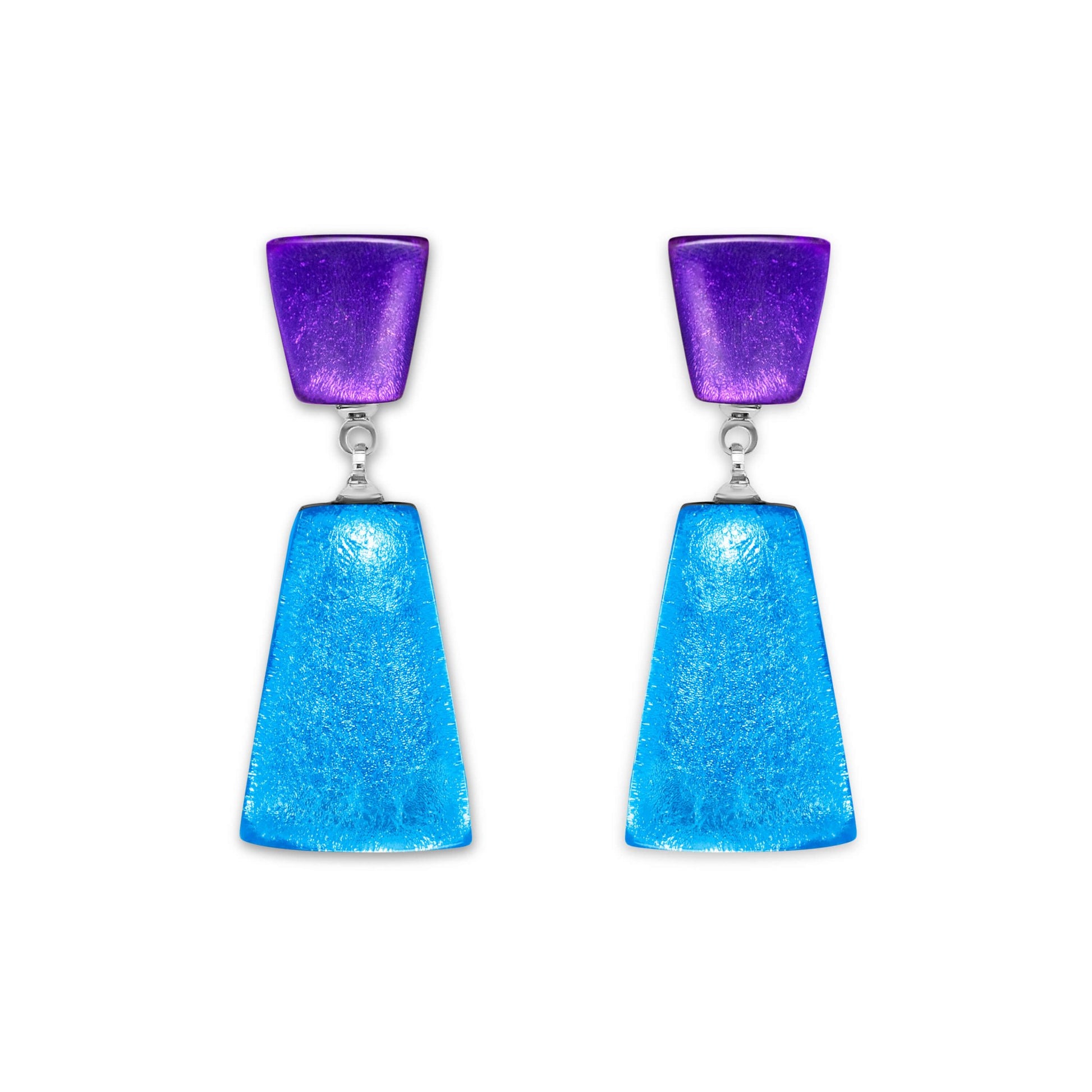 Aurora Empress Silverleaf Double Drop Stud Earrings | The Jewellery Stop