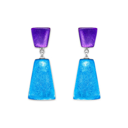 Aurora Empress Silverleaf Double Drop Stud Earrings | The Jewellery Stop