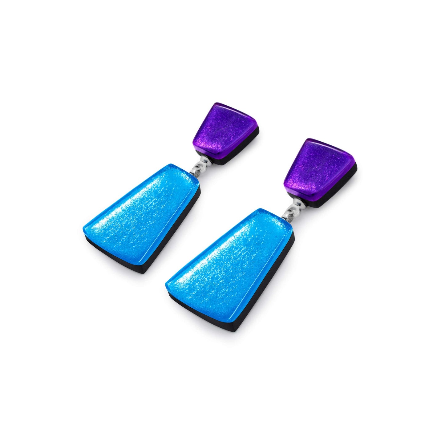 Aurora Empress Silverleaf Double Drop Stud Earrings | The Jewellery Stop