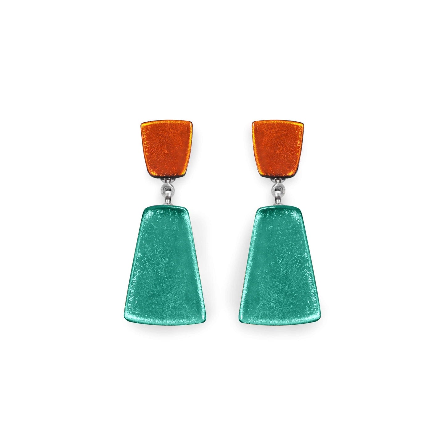 Morocco Empress Silverleaf Double Drop Stud Earrings | The Jewellery Stop