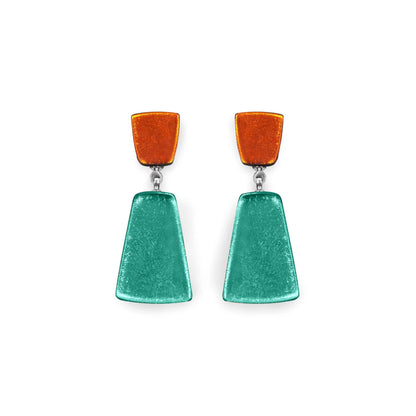 Morocco Empress Silverleaf Double Drop Stud Earrings | The Jewellery Stop