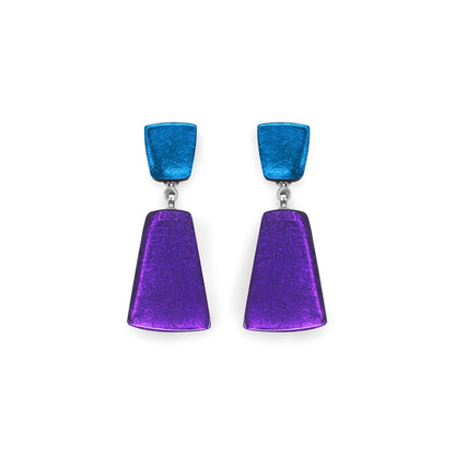 Peacock Empress Silverleaf Double Drop Stud Earrings | The Jewellery Stop