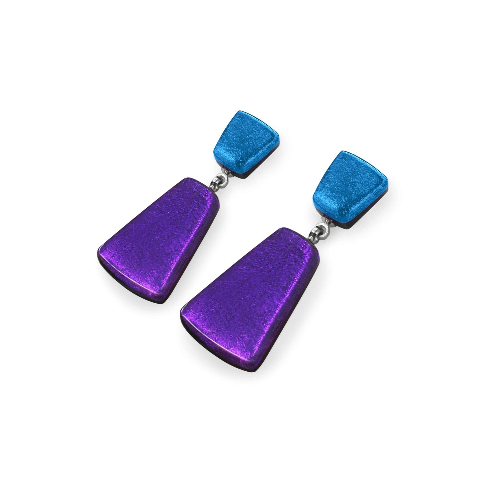 Peacock Empress Silverleaf Double Drop Stud Earrings | The Jewellery Stop