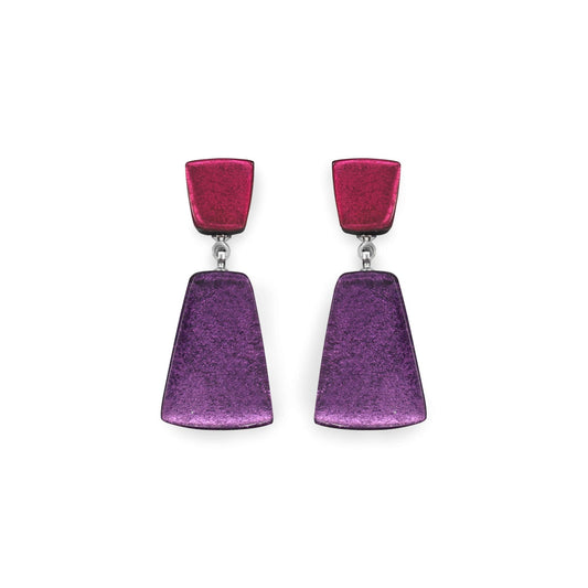 Rainbow Empress Silverleaf Double Drop Stud Earrings | The Jewellery Stop